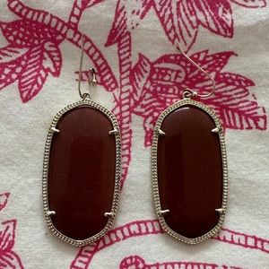 Kendra Scott Danielle Gold Drop Earrings in Rust/Burnt Orange & Gold (large)